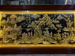 Tranh Đồng Vinh Quy Bái Tổ Kích Thước 230*120 Cm Nền Đen