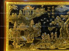Tranh Đồng Vinh Quy Bái Tổ Kích Thước 230*120 Cm Nền Đen