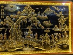 Tranh Đồng Vinh Quy Bái Tổ Kích Thước 197*107 Cm Nền Đen