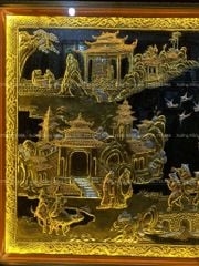 Tranh Đồng Vinh Quy Bái Tổ Kích Thước 197*107 Cm Nền Đen