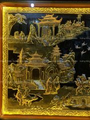 Tranh Đồng Vinh Quy Bái Tổ Kích Thước 230*120Cm Khảm Tam Khí