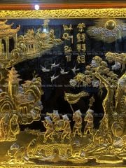 Tranh Đồng Vinh Quy Bái Tổ Kích Thước 230*120 Cm Nền Đen