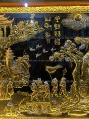 Tranh Đồng Vinh Quy Bái Tổ Kích Thước 197*107 Cm Nền Đen