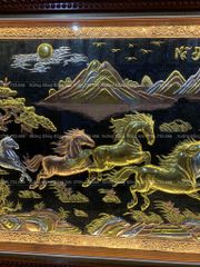 Tranh Đồng Mã Đáo Thành Công 197*107 Cm Khung Sồi Đục Hoa Tây