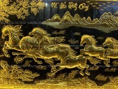 Tranh Đồng Mã Đáo Thành Công 170*90 Cm Nền Đen Cạo Xước Khung Hoa Tây
