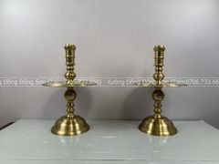 Bộ Tam Sự Nến Bằng Đồng Cát Tút Song Long Chầu Nguyệt Cao 60 Cm