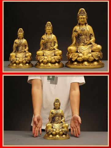 Tượng Đồng Phật Quan Âm Cao 40cm - Đồng vàng (MS4)