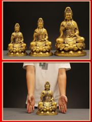 Tượng Đồng Phật Quan Âm Cao 40cm - Đồng vàng (MS4)