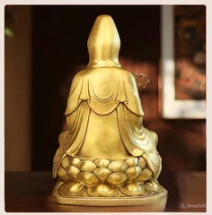 Tượng Đồng Phật Quan Âm Cao 28cm - Đồng vàng (MS6)