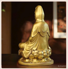 Tượng Đồng Phật Quan Âm Cao 50cm - Đồng vàng (MS8)