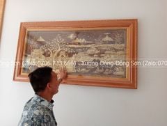 Tranh Đồng Quê Nền Giả Cổ Kích Thước 197*107 Cm