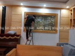 Tranh Đồng Quê Nền Giả Cổ Kích Thước 197*107 Cm