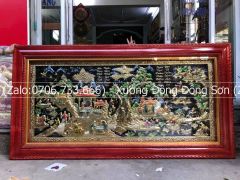 Tranh Đồng Quê Nền Đen Vẽ Màu Kích Thước 230*120 Cm