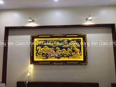 Tranh Đồng Mã Đáo Thành Công 197*107 Cm Dát Vàng Khung