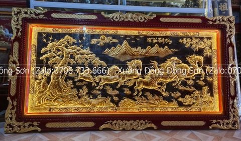 Tranh Đồng Mã Đáo Thành Công 170*90 Cm Dát Vàng Khung