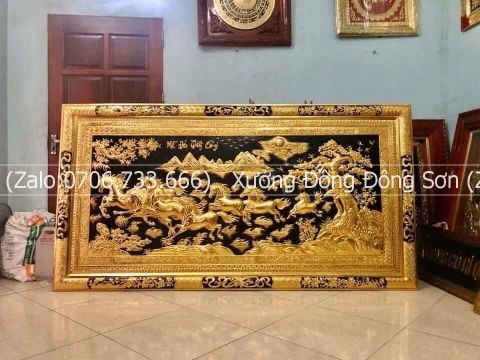 Tranh Đồng Mã Đáo Thành Công 170*90 Cm Khung Đồng Liền