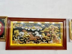 Tranh Đồng Mã Đáo Thành Công 230*120 Cm Khung Sồi Trơn