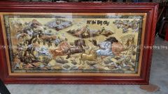 Tranh Đồng Mã Đáo Thành Công 230*120 Cm Nền Vàng Cạo Xước