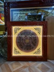 Tranh Trống Đồng Mặt CNC Có Kính Kích Thước 90*90 Cm Khung Vuông