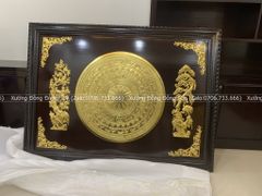 Tranh Trống Đồng Phú Quý Nền Đen Kích Thước 175*125 Cm Khung Chữ Nhật