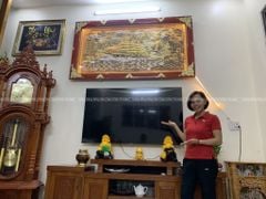 Tranh Đồng Thuận Buồm Xuôi Gió 170*90 Cm Nền Vàng Cạo Xước