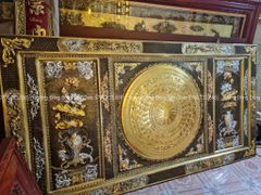 Tranh Trống Đồng Khung Đồng Dát Vàng Kích Thước 230*120 Cm Khung Chữ Nhật