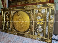 Tranh Trống Đồng Khung Đồng Dát Vàng Kích Thước 230*120 Cm Khung Chữ Nhật