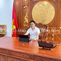 Tranh Trống Đồng Cá Chép Phúc Lộc Thọ Kích Thước 200*130 Cm Khung Chữ Nhật