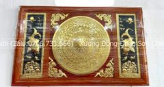 Tranh Trống Đồng Đôi Cá Chép Kích Thước 197*117 Cm Khung Chữ Nhật