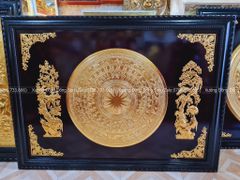 Tranh Trống Đồng Phú Quý Nền Đen Kích Thước 175*125 Cm Khung Chữ Nhật