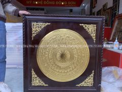 Tranh Trống Đồng Mặt Trống Thúc Tay Kích Thước 80*80 Cm Khung Vuông
