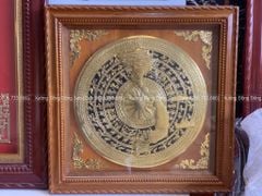 Tranh Trống Đồng Mặt Gò Có Kính Kích Thước 55*55 Cm Khung Vuông