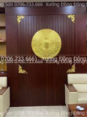 Mặt Trống Đồng Đỏ Đúc DK 80 Cm Dát Vàng