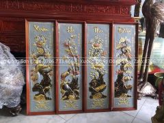 Tranh Tứ Quý Bằng Đồng Kích Thước 120*40 Cm