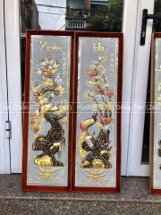 Tranh Tứ Quý Bằng Đồng Kích Thước 120*40 Cm