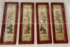 Tranh Tứ Quý Tùng Trúc Cúc Mai Kích Thước 120*40 Cm