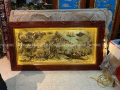 Tranh Đồng Vinh Quy Bái Tổ Kích Thước 170*90 Cm Nền Giả Cổ