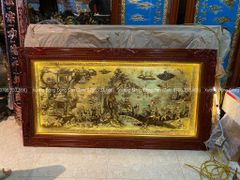 Tranh Đồng Vinh Quy Bái Tổ Kích Thước 170*90 Cm Nền Giả Cổ