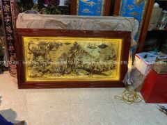 Tranh Đồng Vinh Quy Bái Tổ Kích Thước 197*107 Cm Nền Giả Cổ