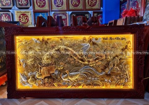 Tranh Đồng Vinh Hoa Phú Quý Kích Thước 170*90 Cm Vẽ Màu