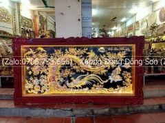 Tranh Đồng Vinh Hoa Phú Quý Kích Thước 170*90 Cm Khung Đục Hoa Tây