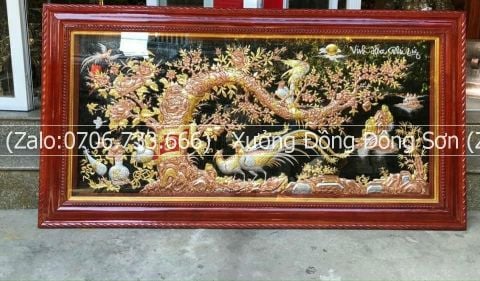 Tranh Đồng Vinh Hoa Phú Quý Kích Thước 170*90 Cm Khung Gỗ Sồi Nga