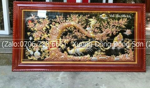 Tranh Đồng Vinh Hoa Phú Quý Kích Thước 230*120 Cm Khung Gỗ Sồi Nga