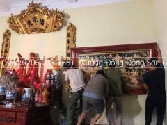 Tranh Đồng Vinh Quy Bái Tổ Kích Thước 197*107 Cm Khảm Tam Khí