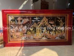 Tranh Đồng Vinh Quy Bái Tổ Kích Thước 197*107 Cm Khảm Tam Khí