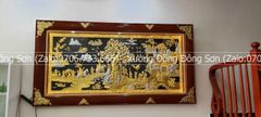 Tranh Đồng Vinh Quy Bái Tổ Kích Thước 230*120 Cm Nền Đen