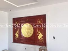 Tranh Trống Đồng Cá Chép Phúc Lộc Thọ Kích Thước 200*130 Cm Khung Chữ Nhật