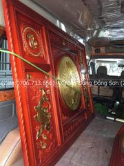 Tranh Trống Đồng Cá Chép Phúc Lộc Thọ Kích Thước 200*130 Cm Khung Chữ Nhật