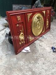 Tranh Trống Đồng Cá Chép Tài Lộc Kích Thước 197*107 Cm Khung Chữ Nhật