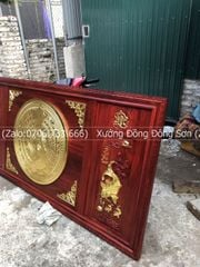 Tranh Trống Đồng Cá Chép Tài Lộc Kích Thước 197*107 Cm Khung Chữ Nhật